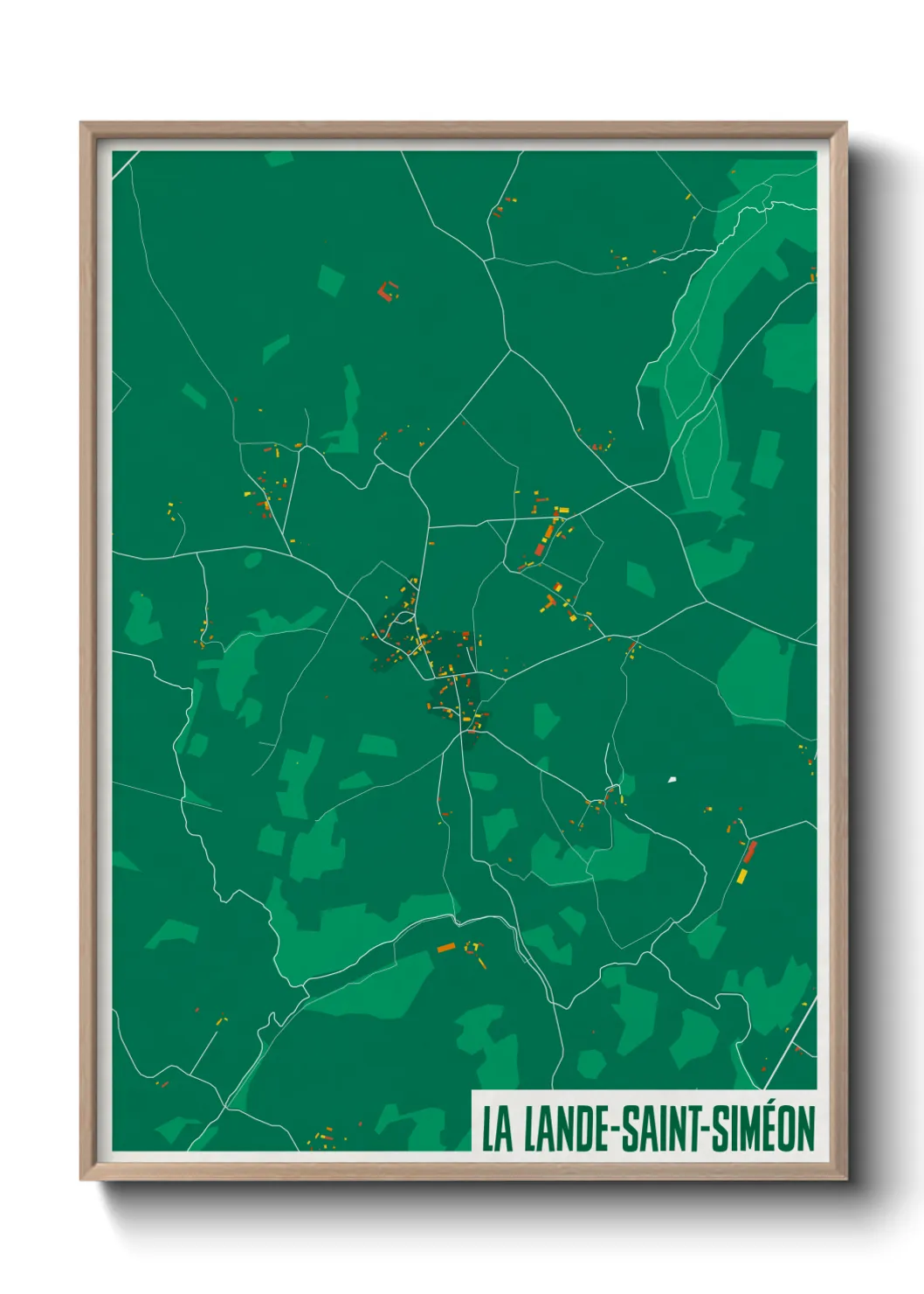 Une affiche de carte sur La Lande-Saint-Siméon