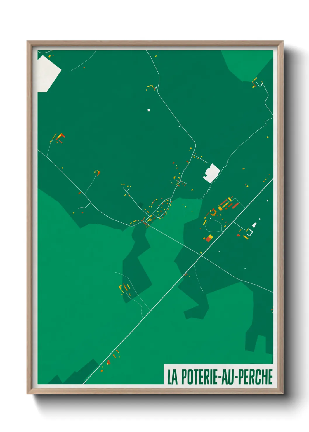 Une affiche de carte sur La Poterie-au-Perche