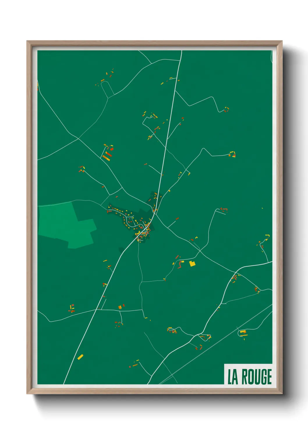 Une affiche de carte sur La Rouge