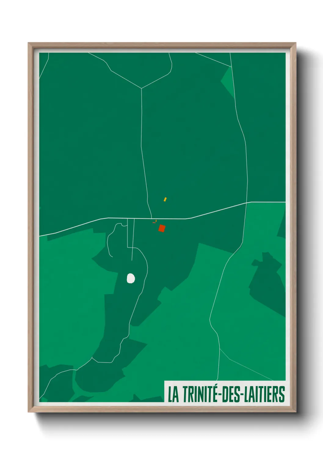 Une affiche de carte sur La Trinité-des-Laitiers
