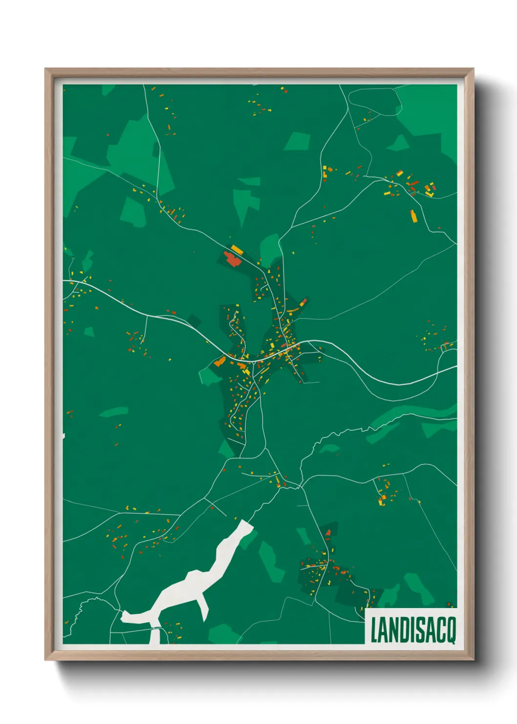 Une affiche de carte sur Landisacq