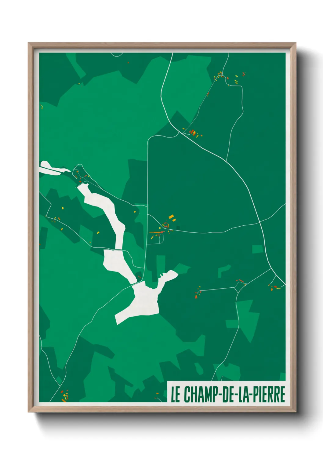 Une affiche de carte sur Le Champ-de-la-Pierre