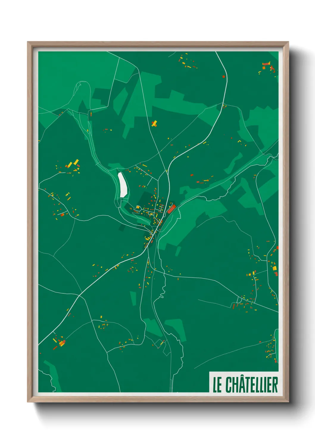 Une affiche de carte sur Le Châtellier