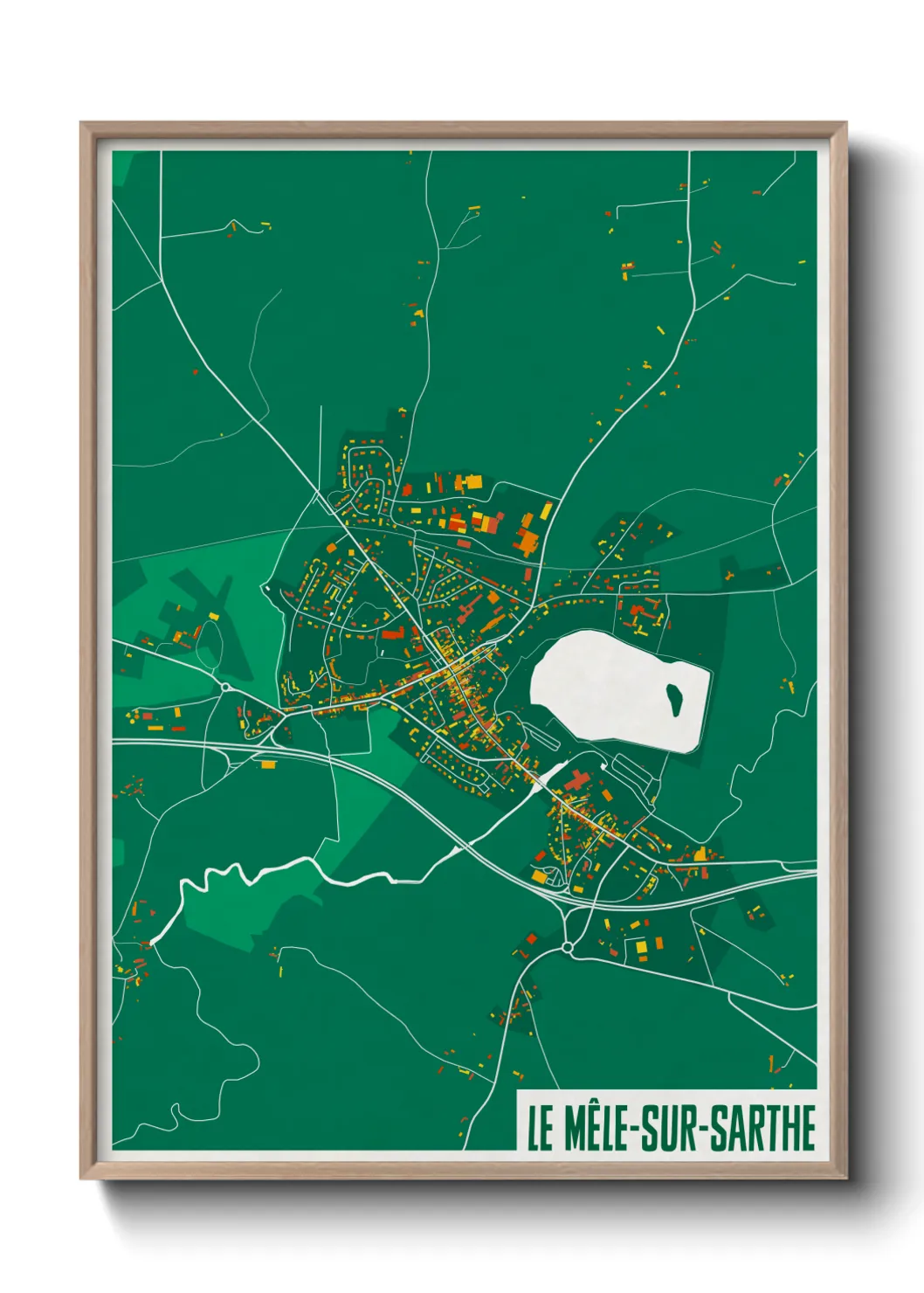 Une affiche de carte sur Le Mêle-sur-Sarthe