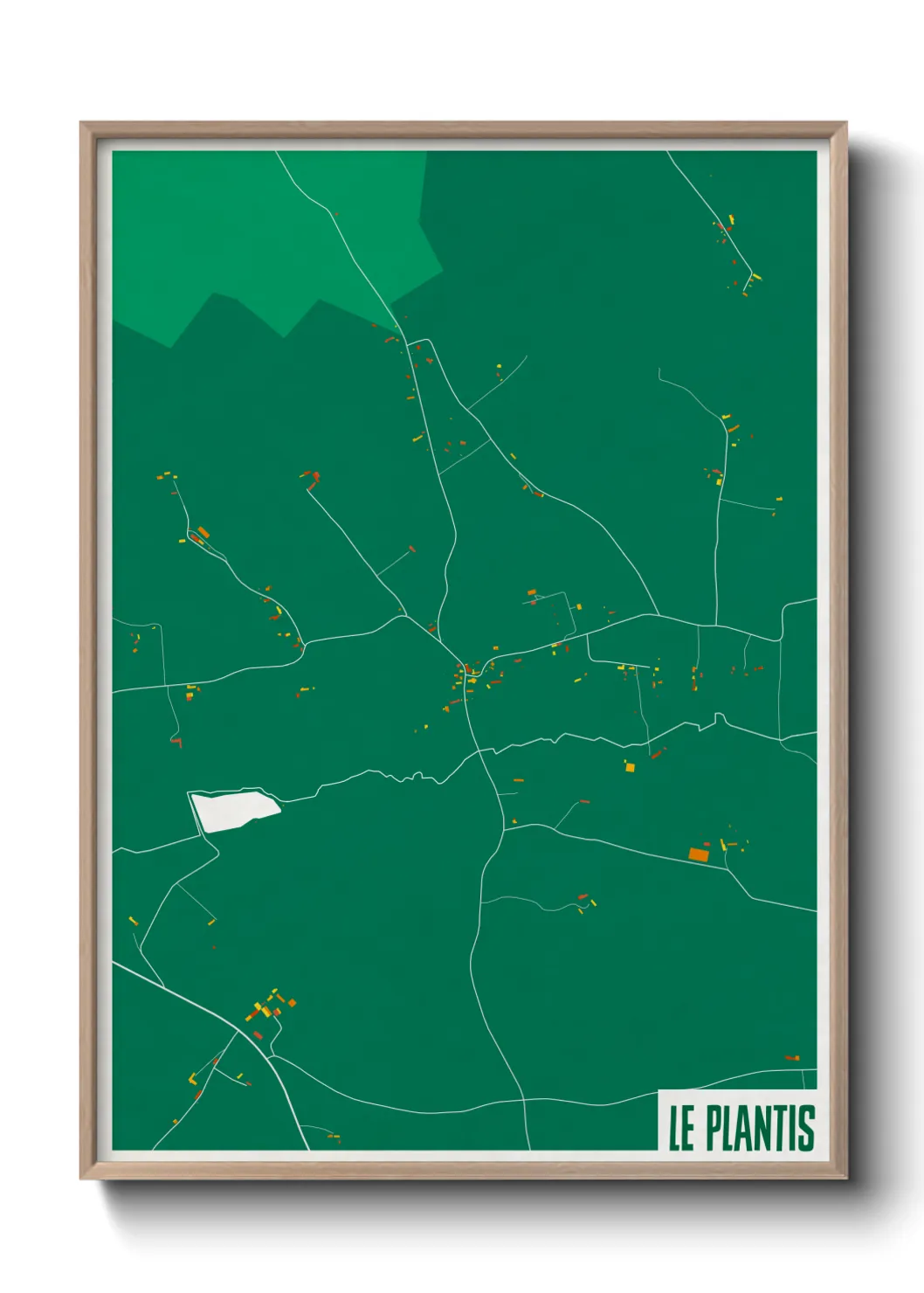 Une affiche de carte sur Le Plantis