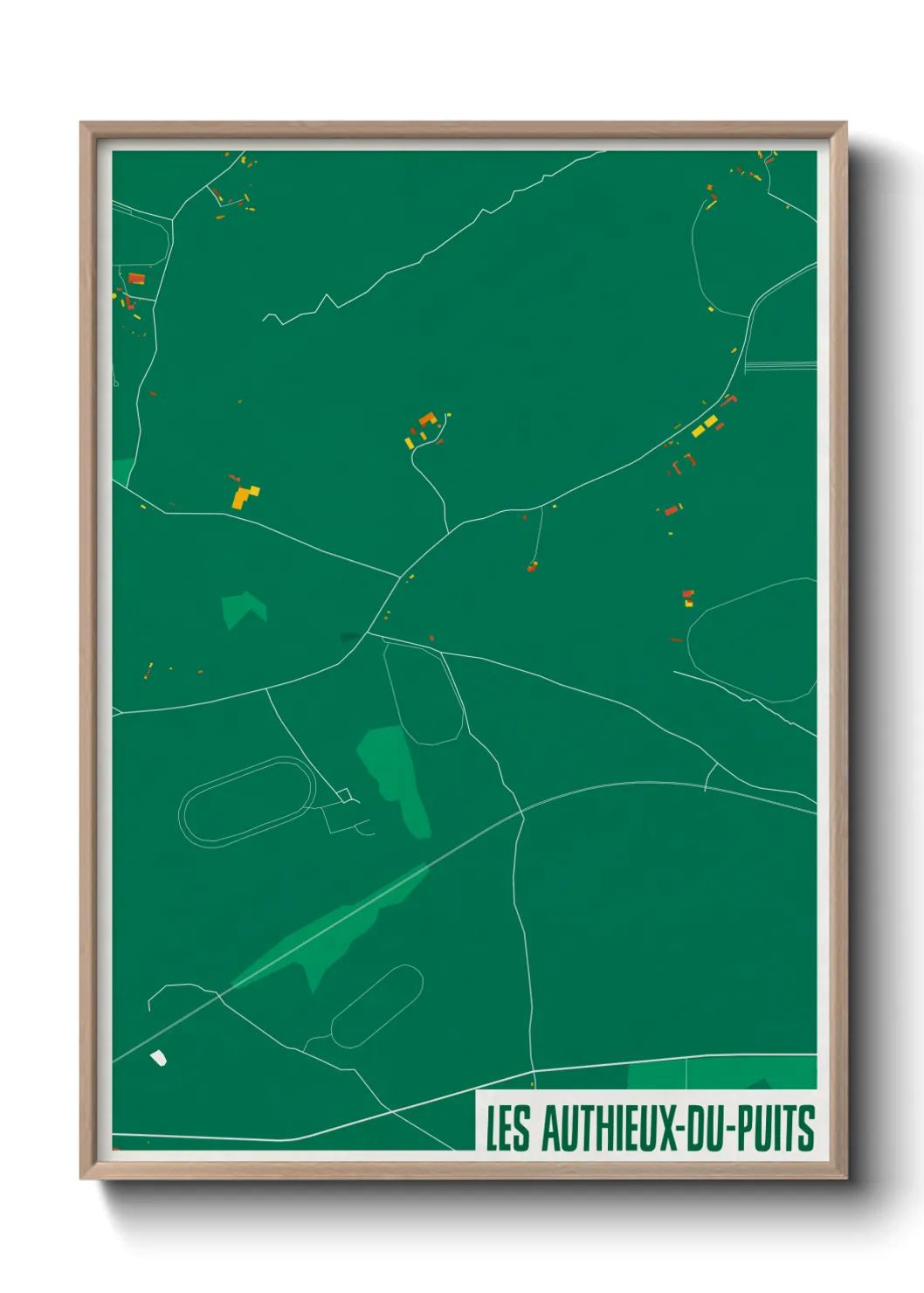 Une affiche de carte sur Les Authieux-du-Puits