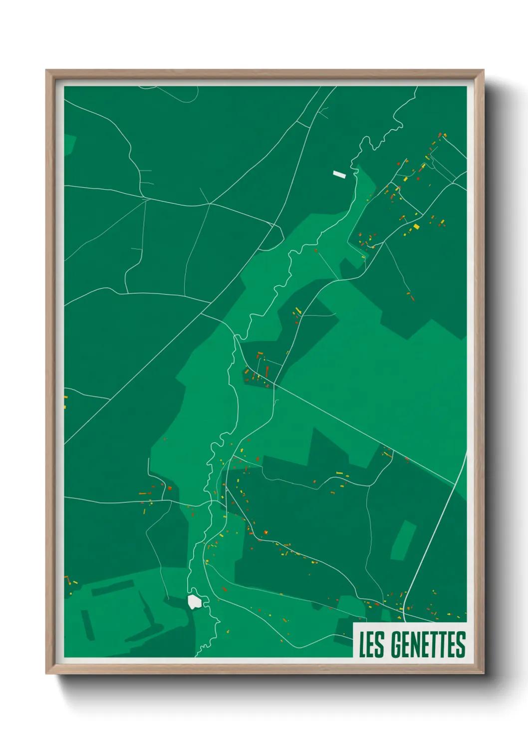 Une affiche de carte sur Les Genettes