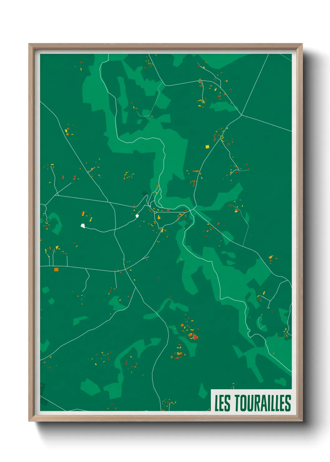 Une affiche de carte sur Les Tourailles