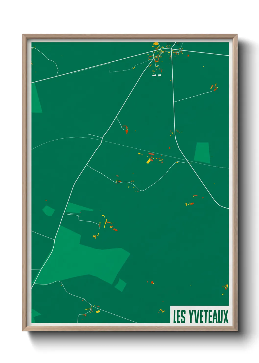 Une affiche de carte sur Les Yveteaux