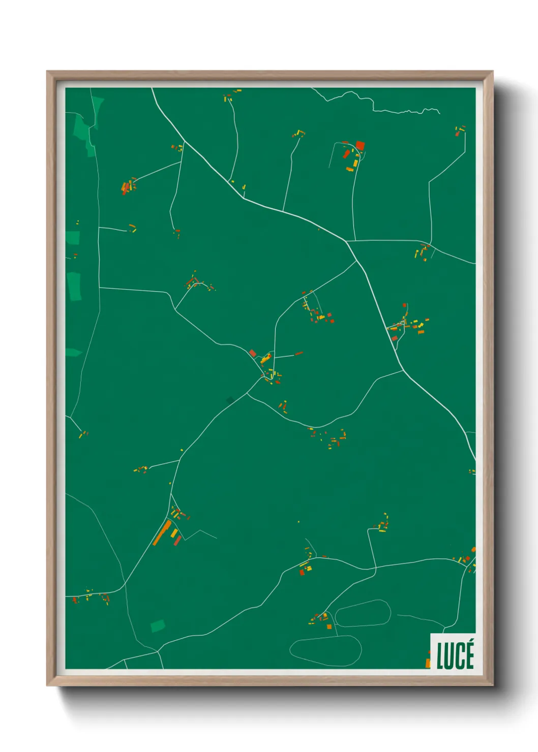 Une affiche de carte sur Lucé