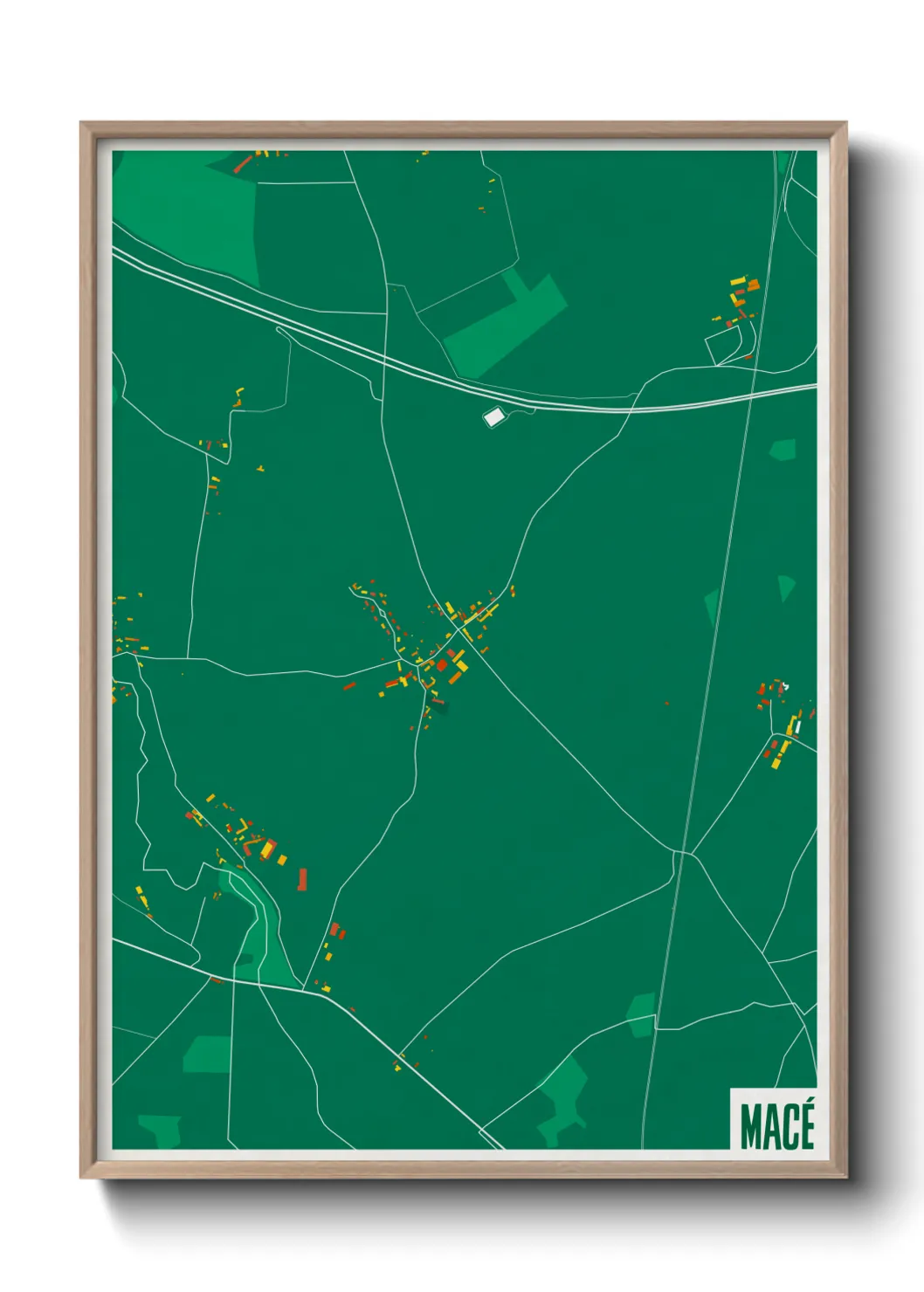 Une affiche de carte sur Macé