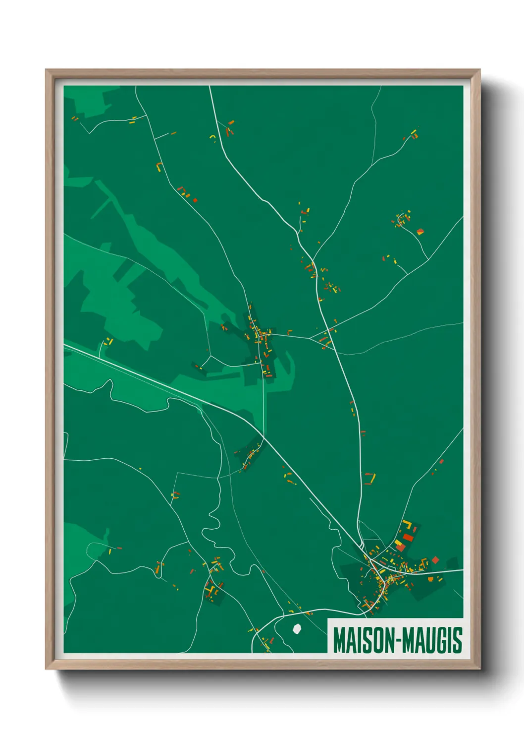 Une affiche de carte sur Maison-Maugis