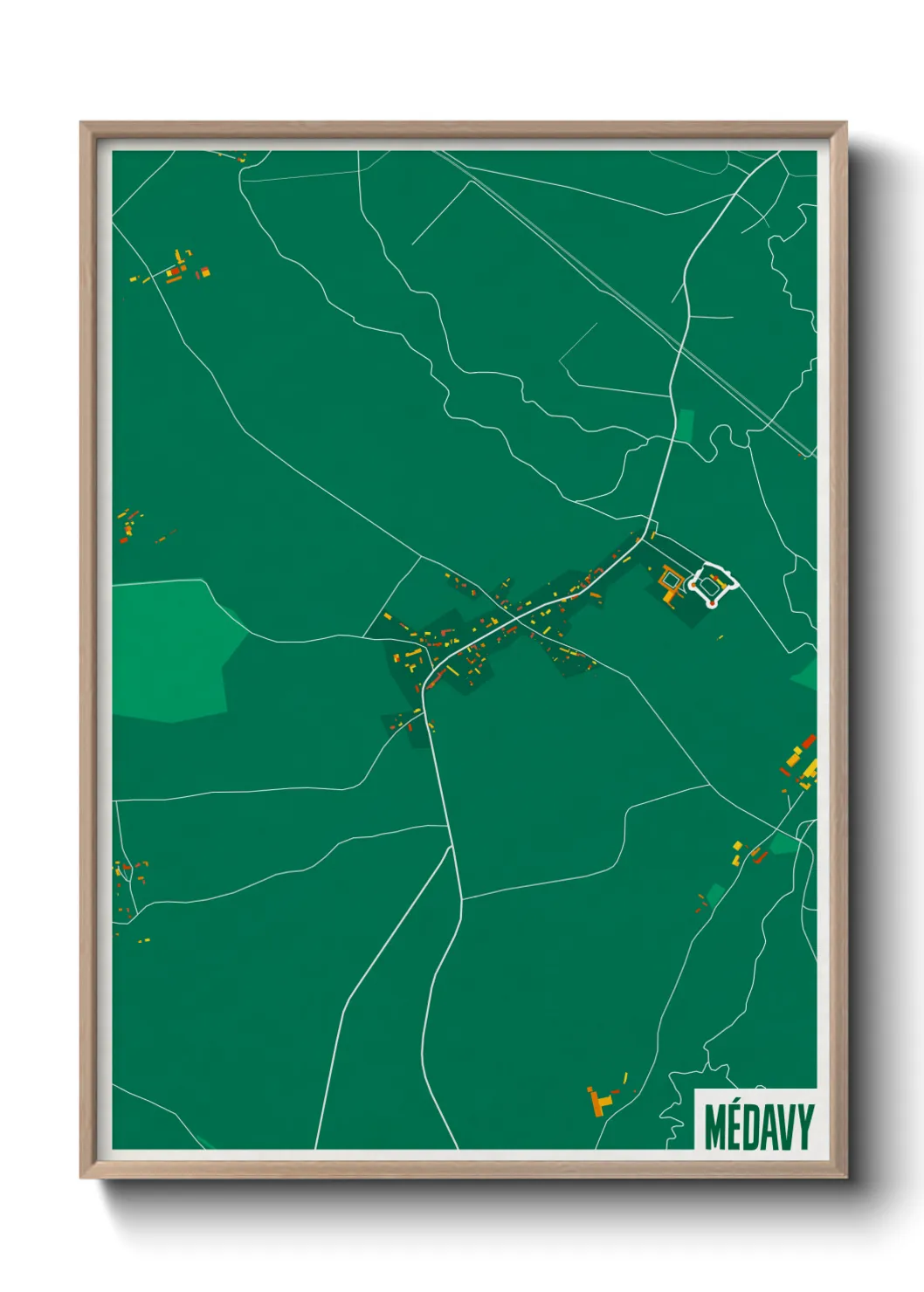 Une affiche de carte sur Médavy
