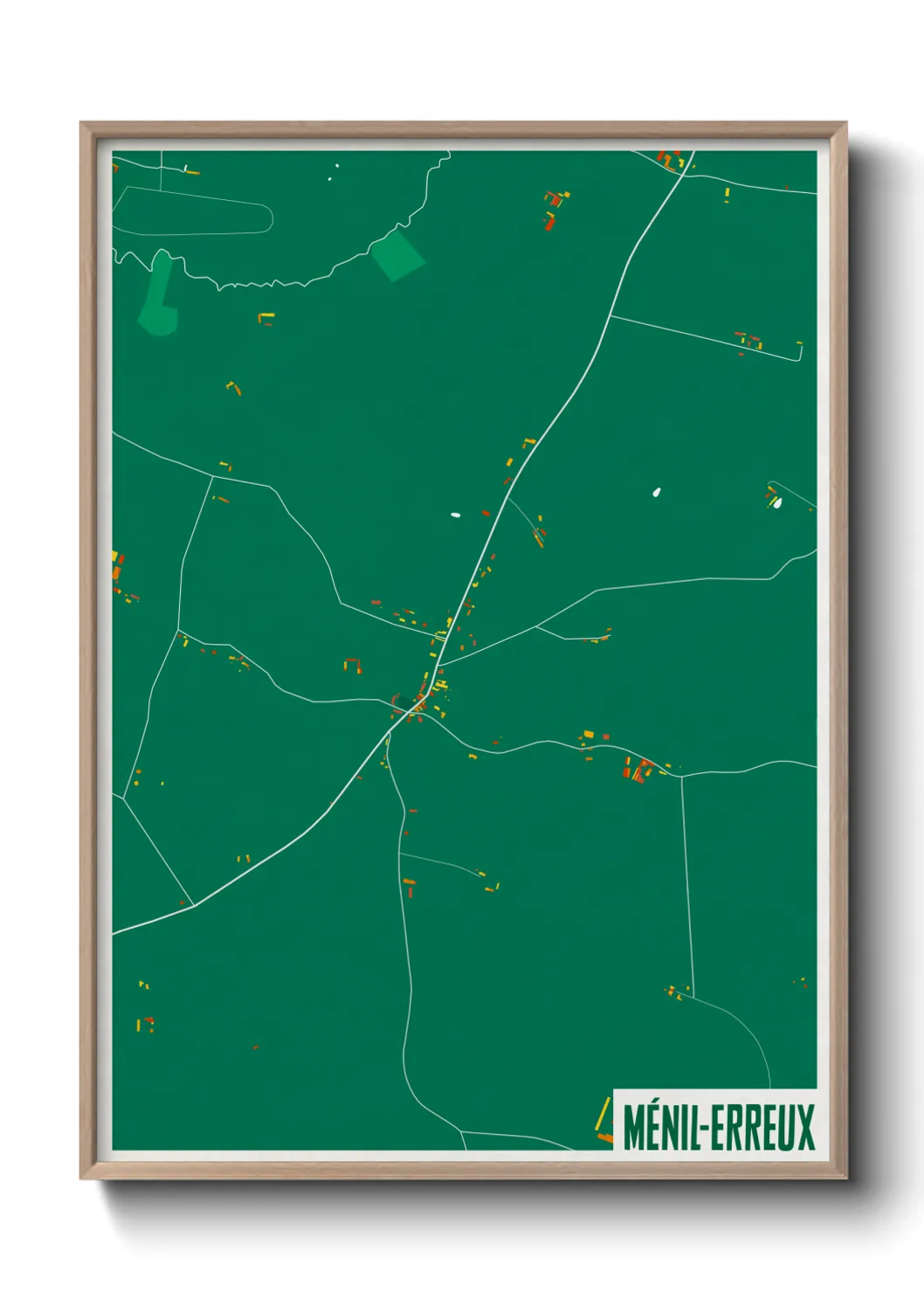 Une affiche de carte sur Ménil-Erreux