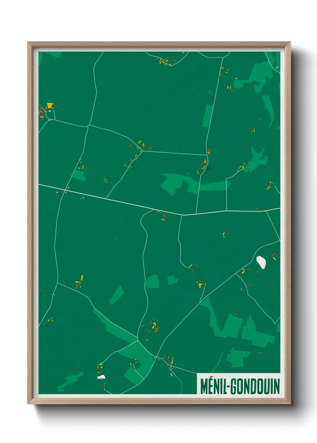 Une affiche de carte sur Ménil-Gondouin