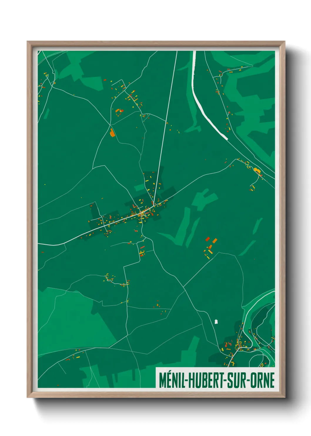 Une affiche de carte sur Ménil-Hubert-sur-Orne