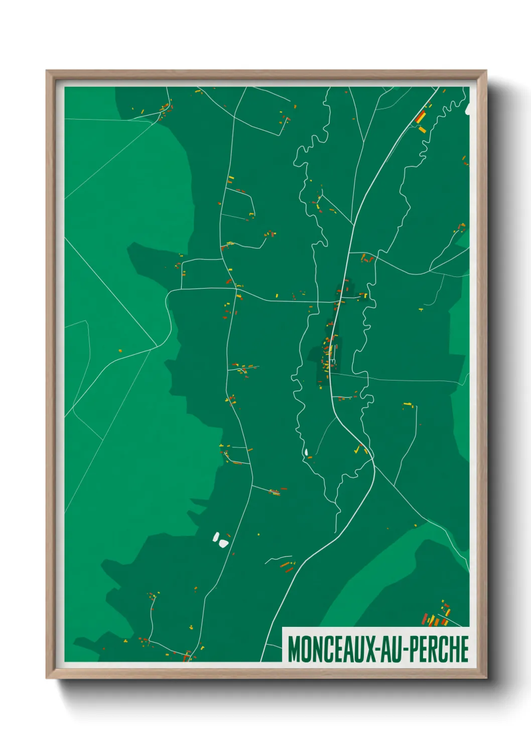 Une affiche de carte sur Monceaux-au-Perche