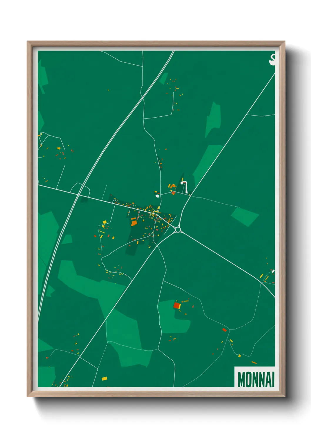 Une affiche de carte sur Monnai