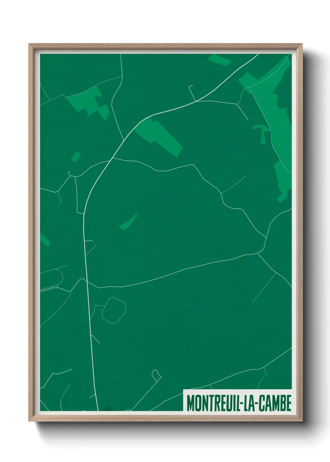 Une affiche de carte sur Montreuil-la-Cambe