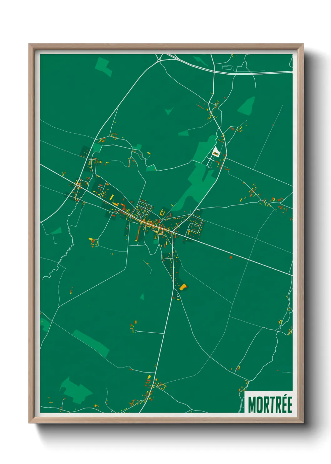 Une affiche de carte sur Mortrée