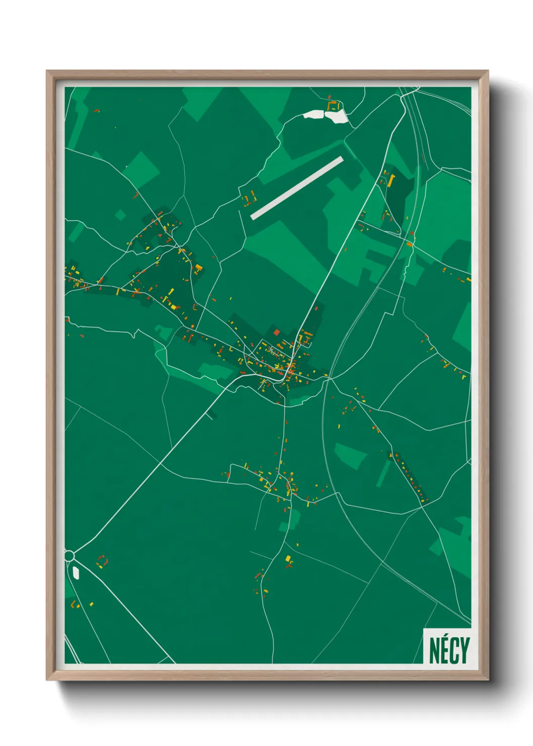 Une affiche de carte sur Nécy