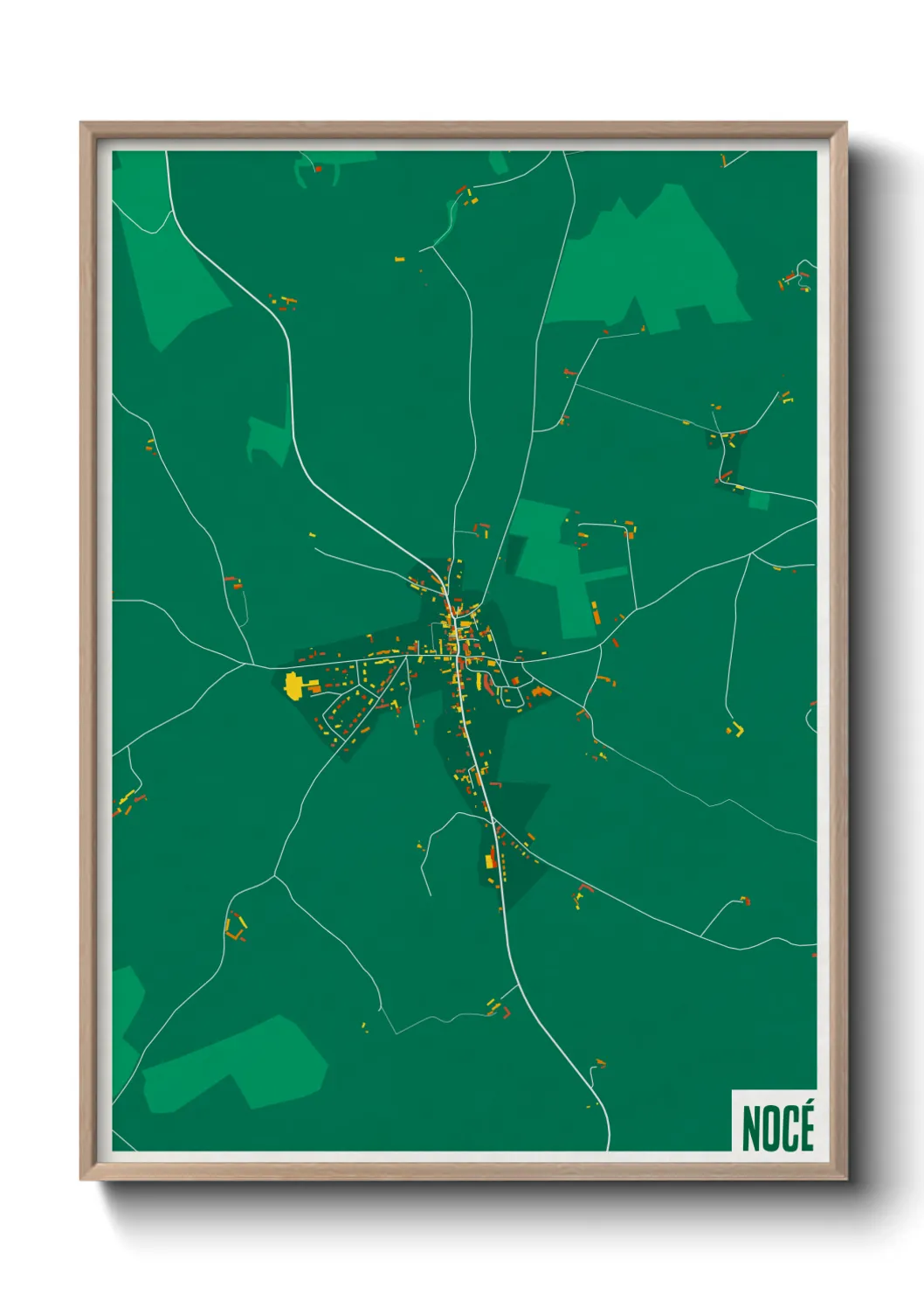 Une affiche de carte sur Nocé