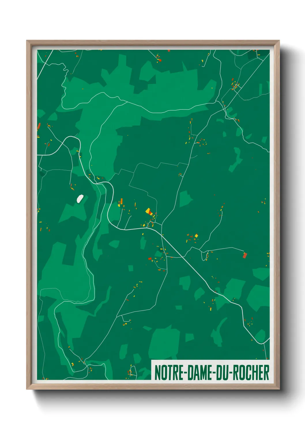 Une affiche de carte sur Notre-Dame-du-Rocher