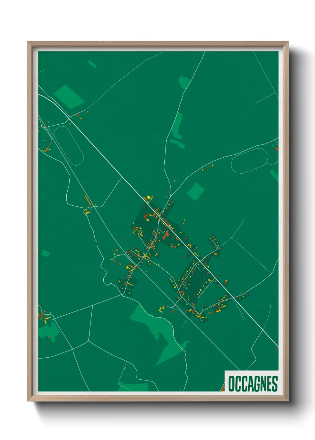 Une affiche de carte sur Occagnes