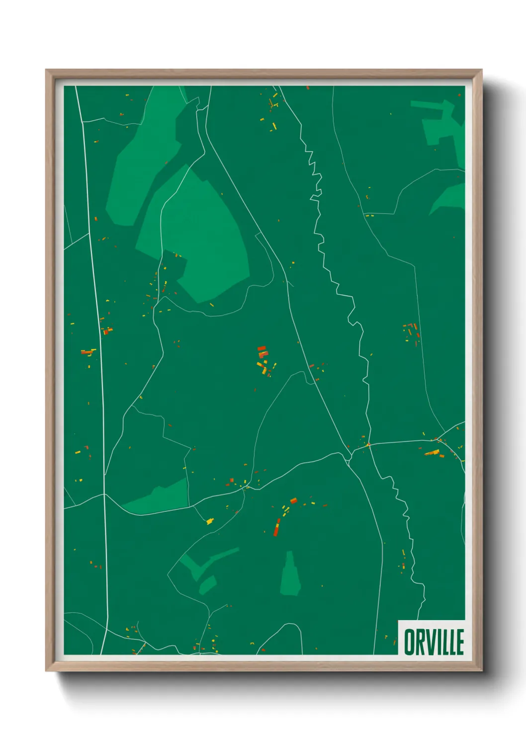 Une affiche de carte sur Orville