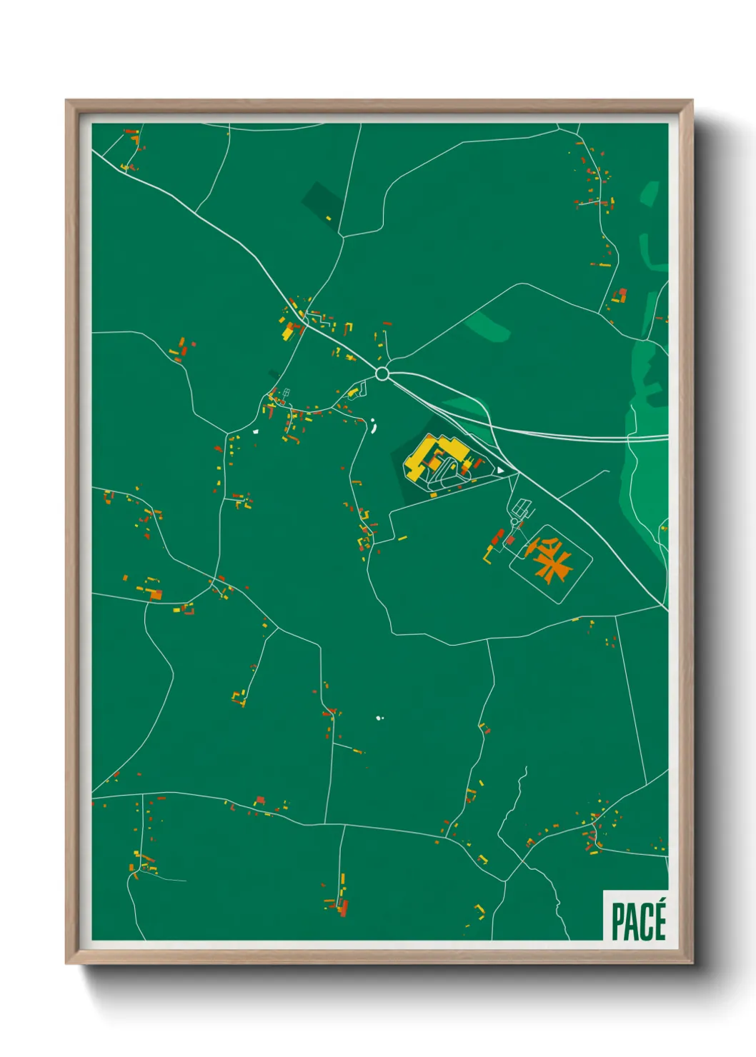 Une affiche de carte sur Pacé