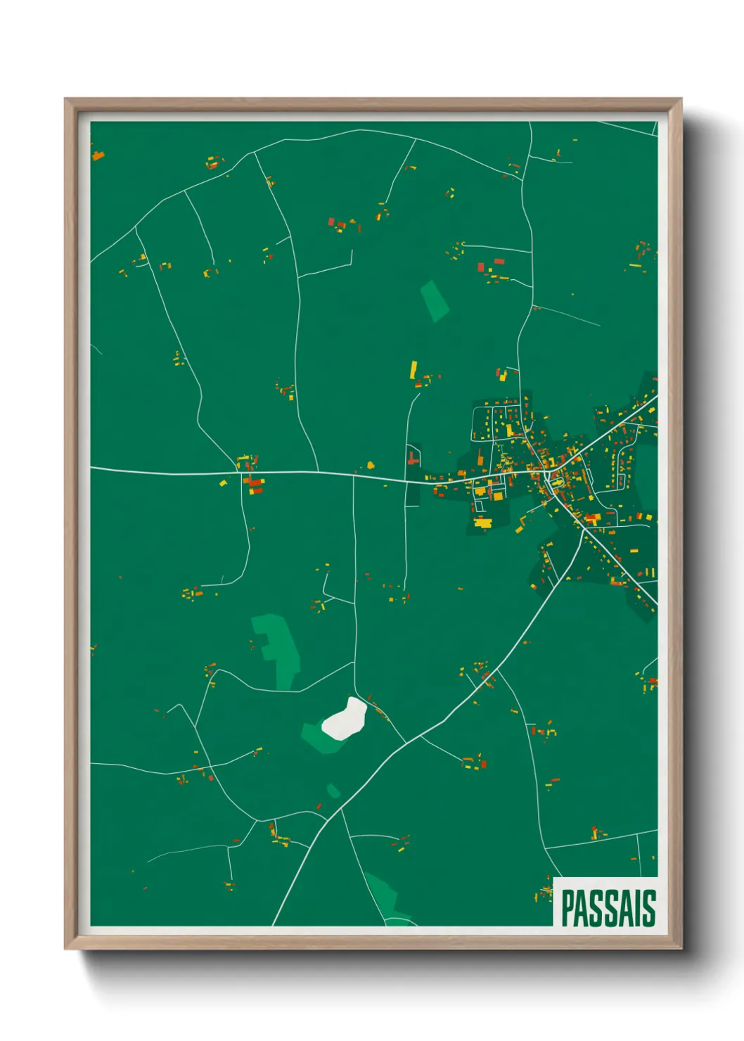 Une affiche de carte sur Passais