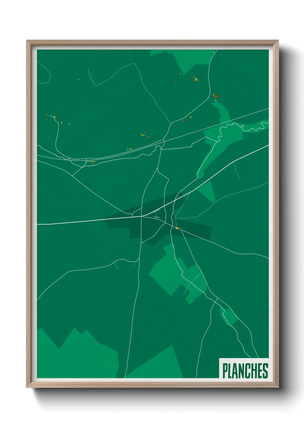 Une affiche de carte sur Planches