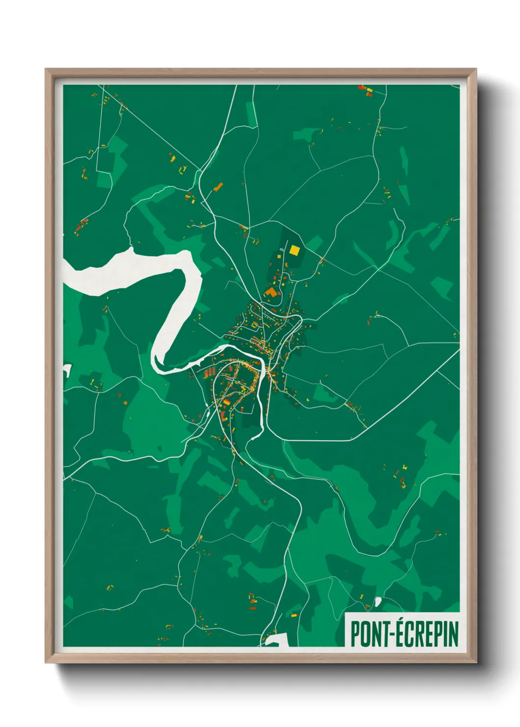 Une affiche de carte sur Pont-Écrepin