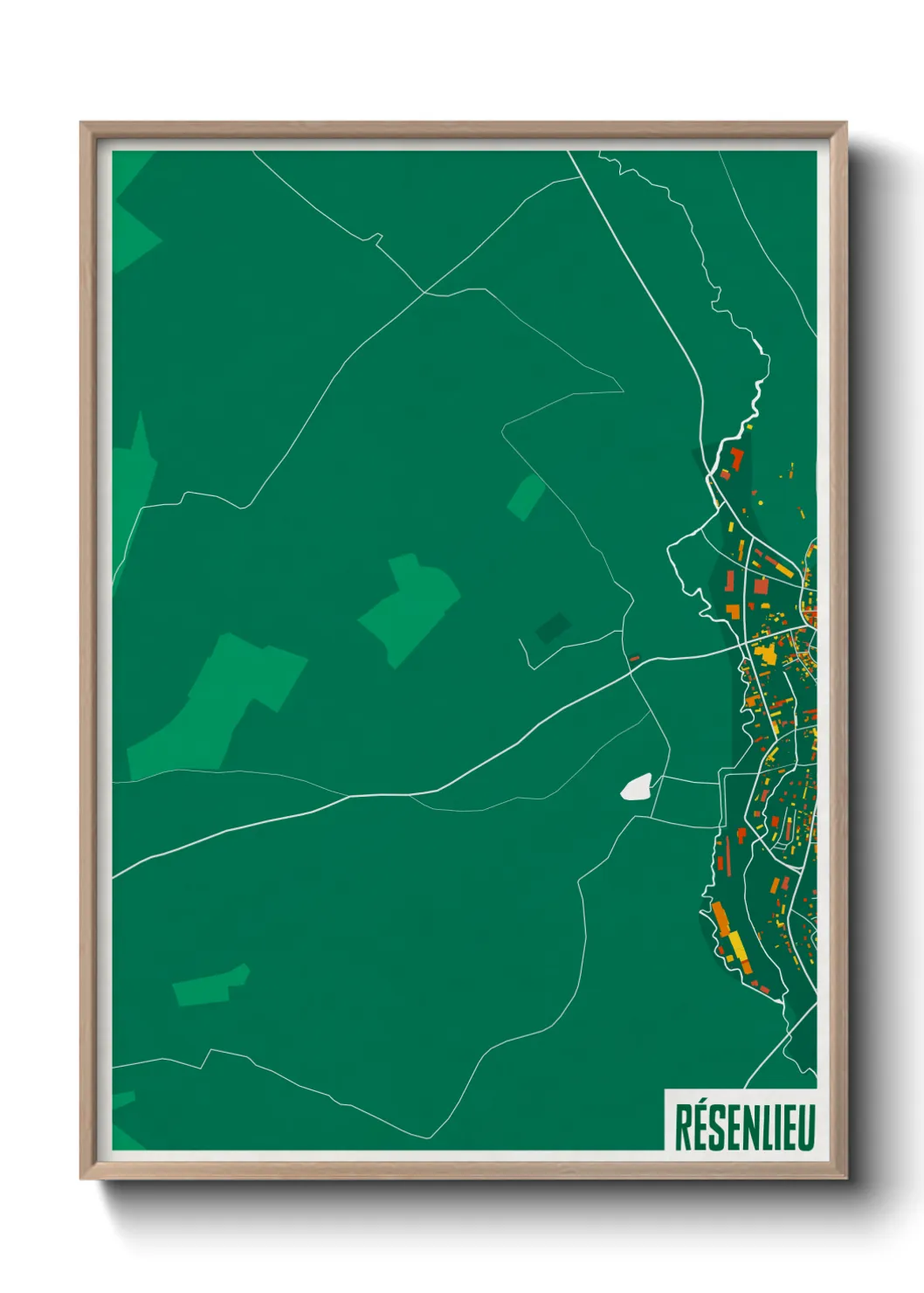 Une affiche de carte sur Résenlieu