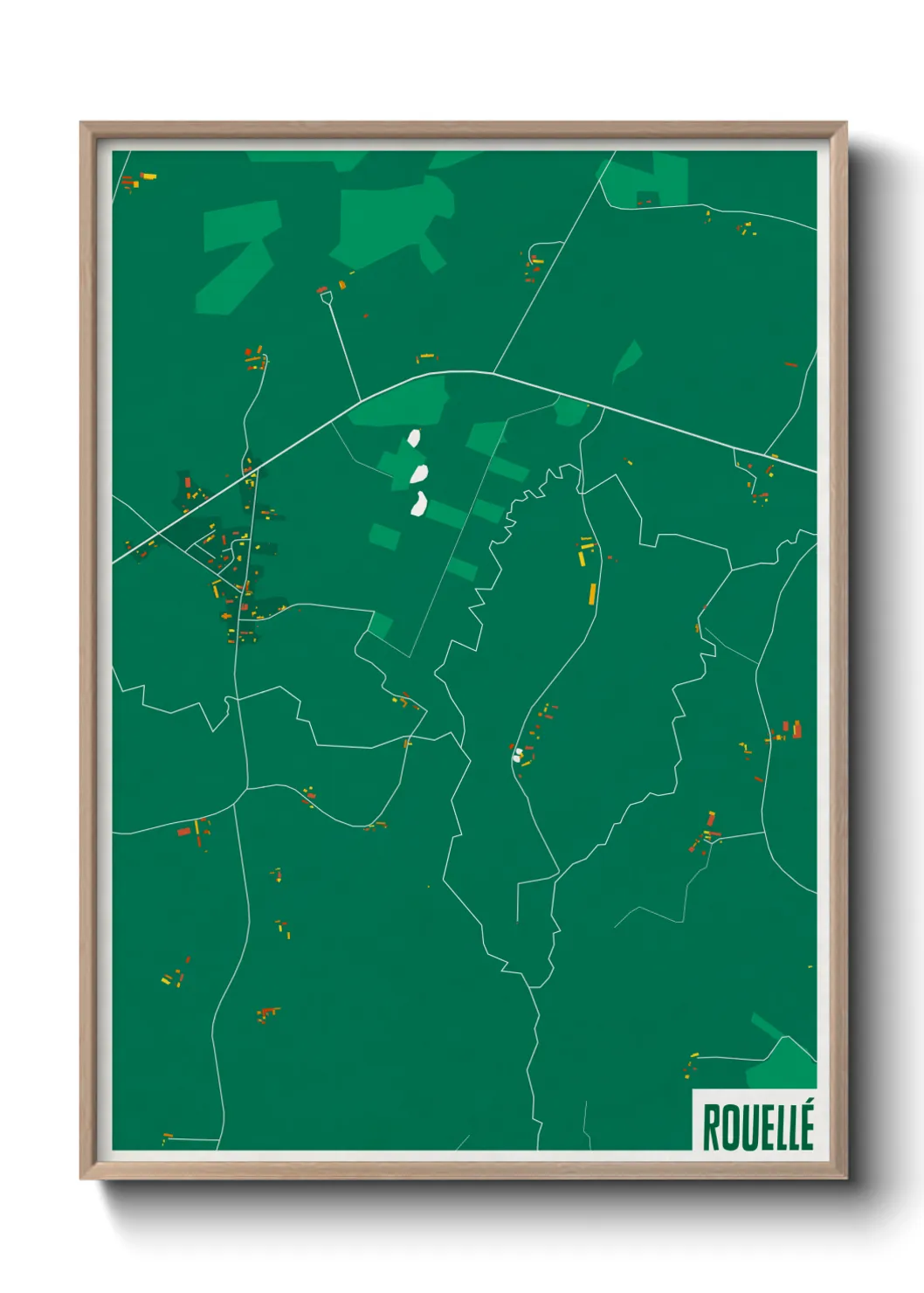 Une affiche de carte sur Rouellé