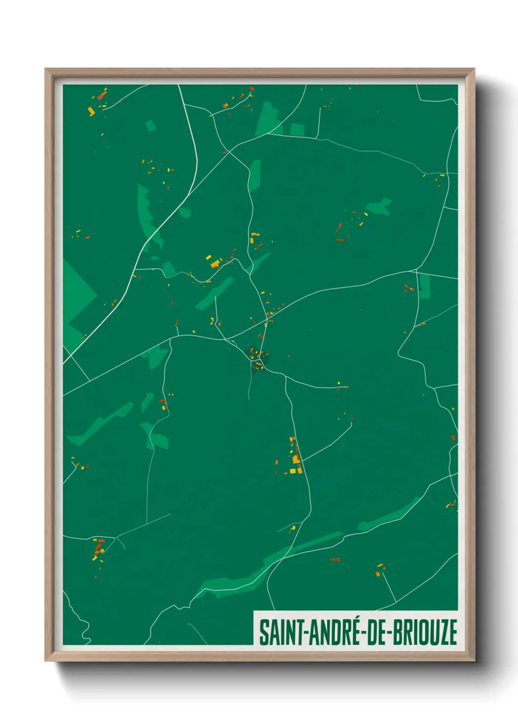 Une affiche de carte sur Saint-André-de-Briouze