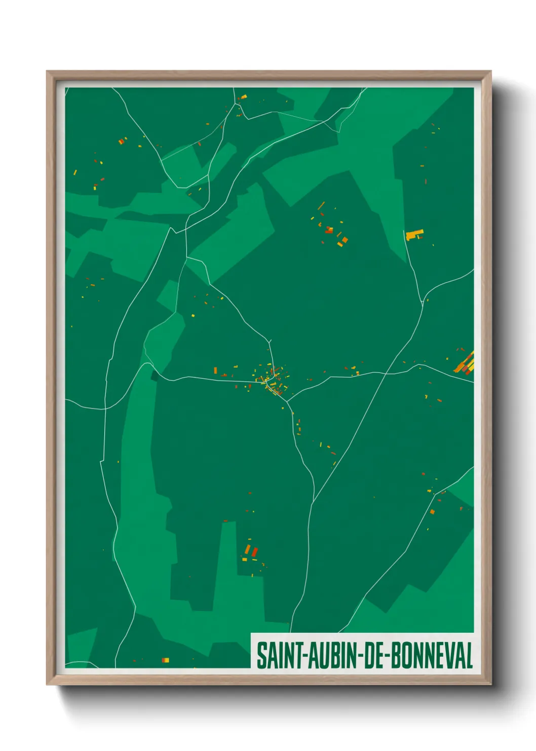 Une affiche de carte sur Saint-Aubin-de-Bonneval