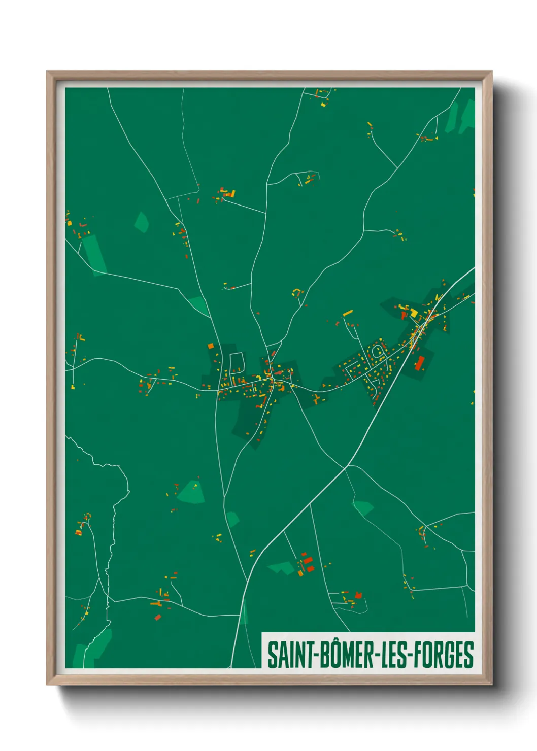 Une affiche de carte sur Saint-Bômer-les-Forges