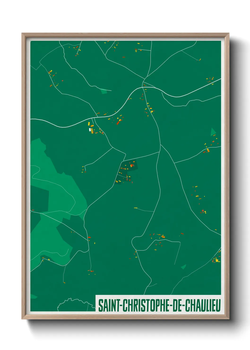 Une affiche de carte sur Saint-Christophe-de-Chaulieu