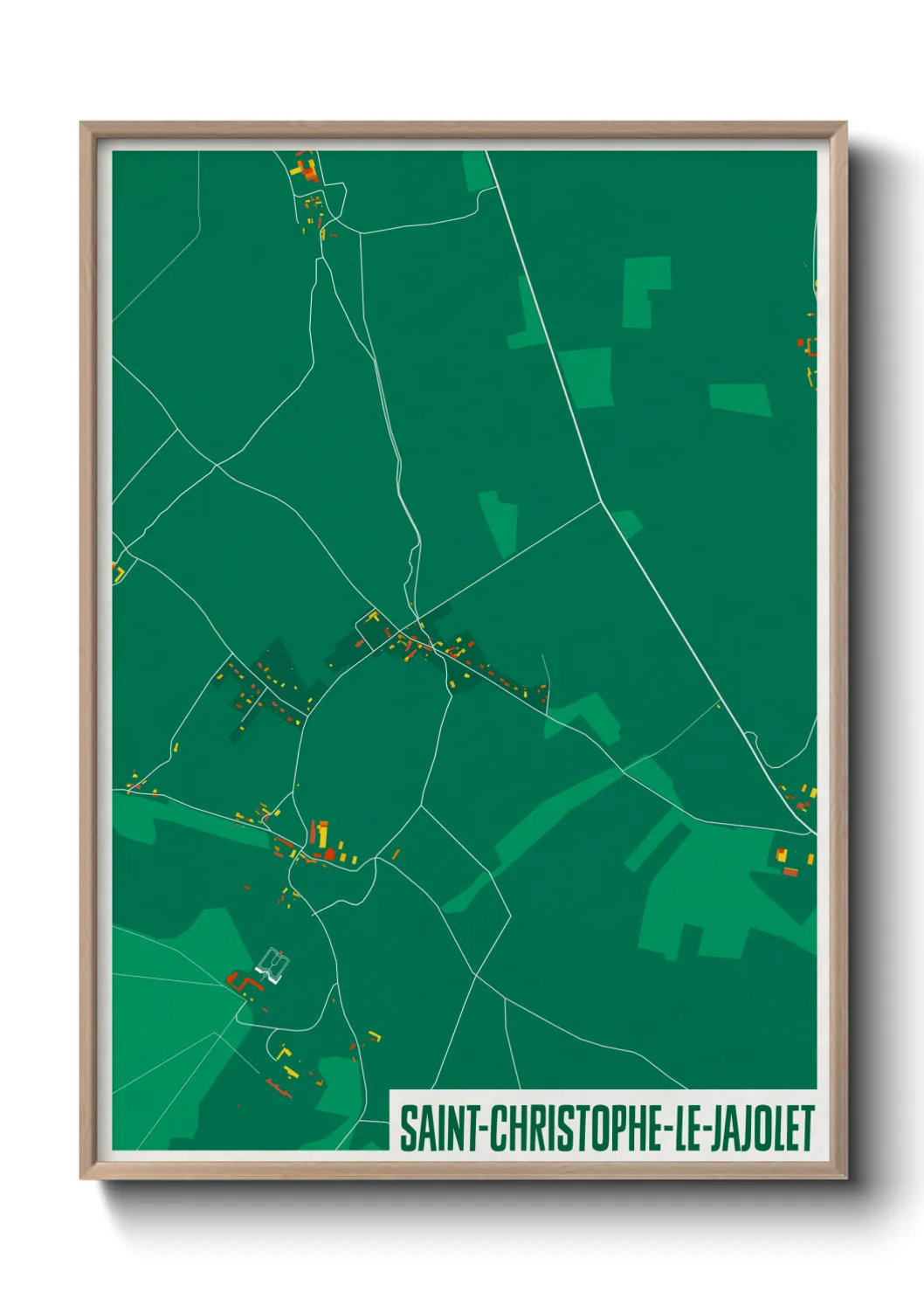 Une affiche de carte sur Saint-Christophe-le-Jajolet