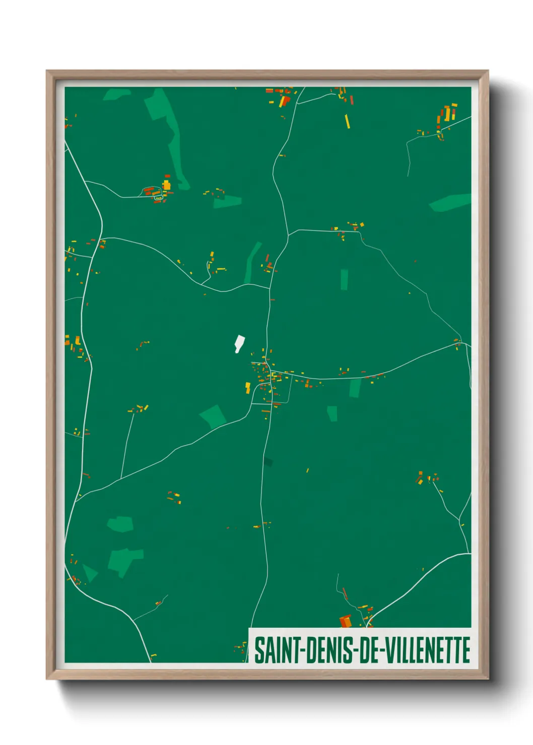 Une affiche de carte sur Saint-Denis-de-Villenette