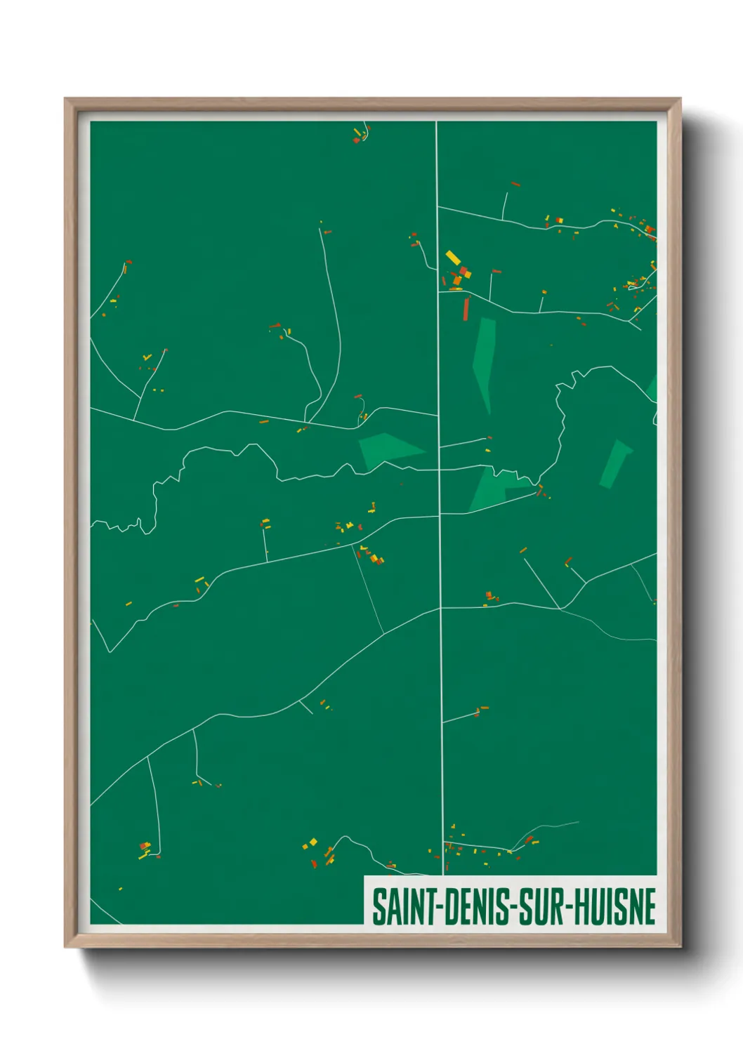 Une affiche de carte sur Saint-Denis-sur-Huisne
