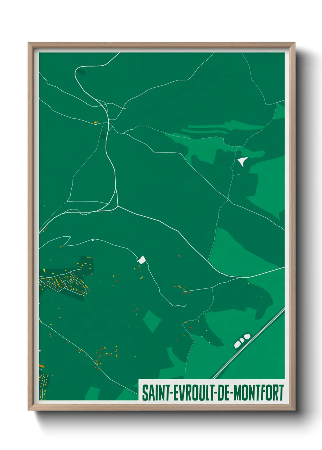 Une affiche de carte sur Saint-Evroult-de-Montfort