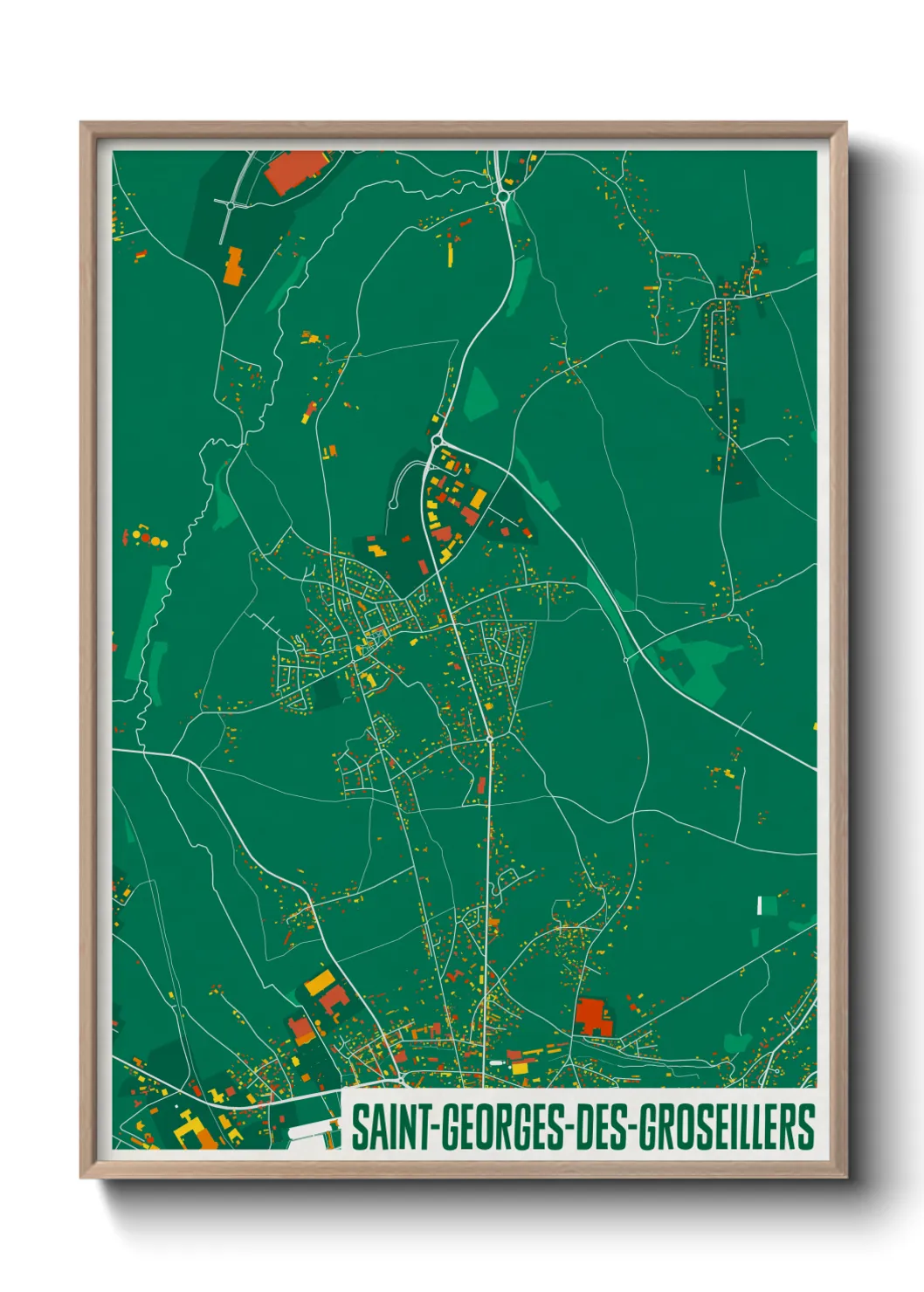 Une affiche de carte sur Saint-Georges-des-Groseillers