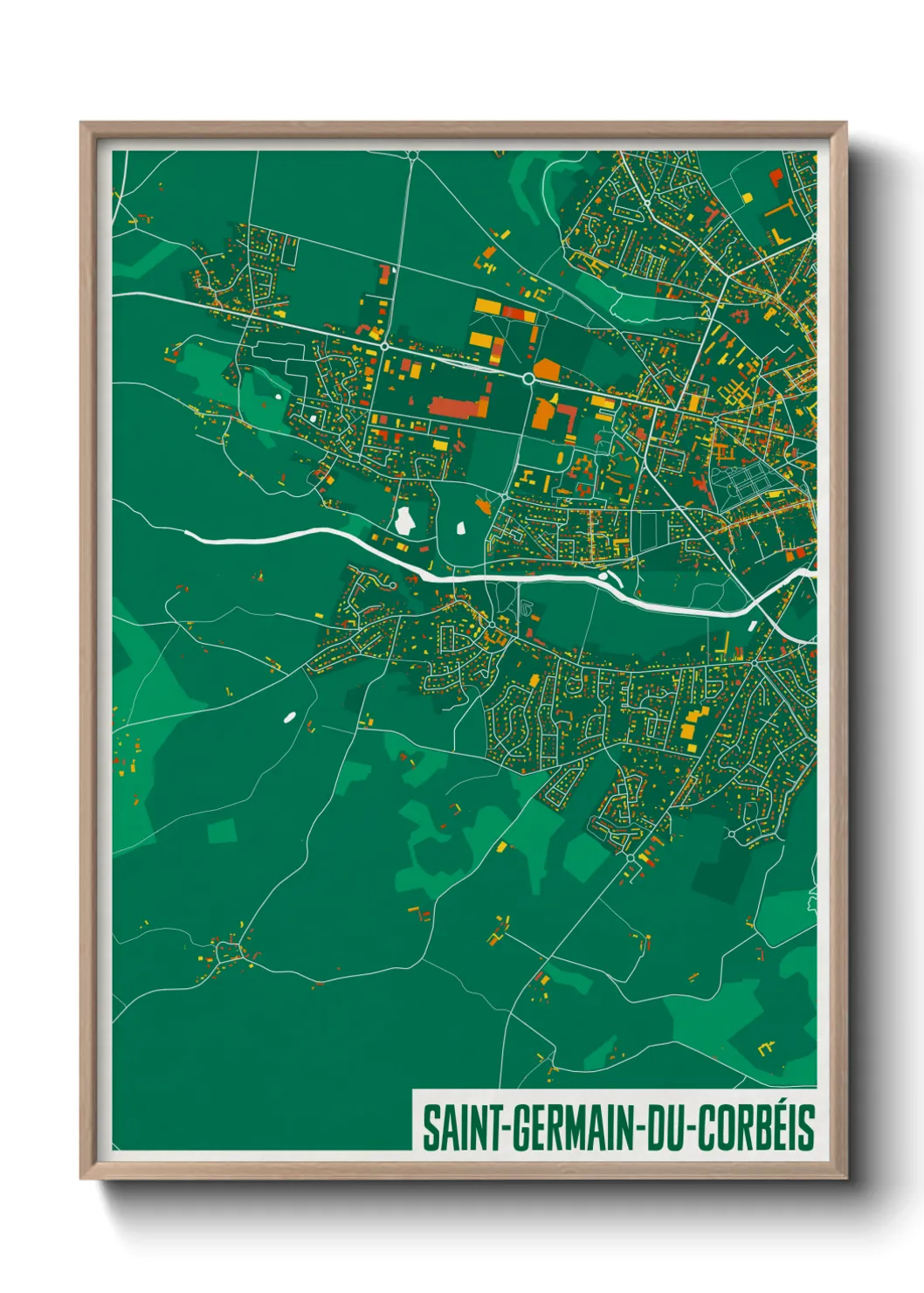 Une affiche de carte sur Saint-Germain-du-Corbéis
