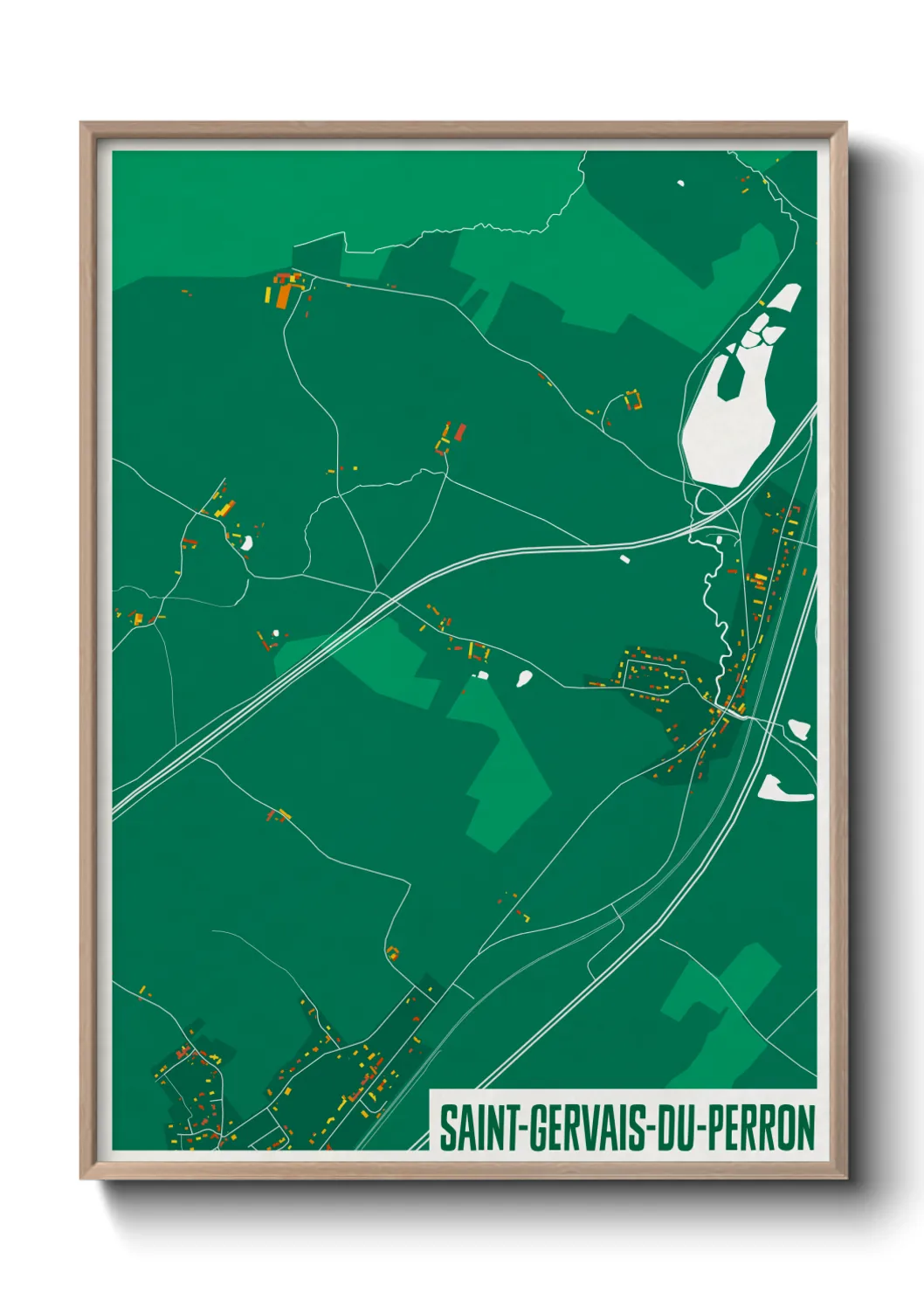 Une affiche de carte sur Saint-Gervais-du-Perron