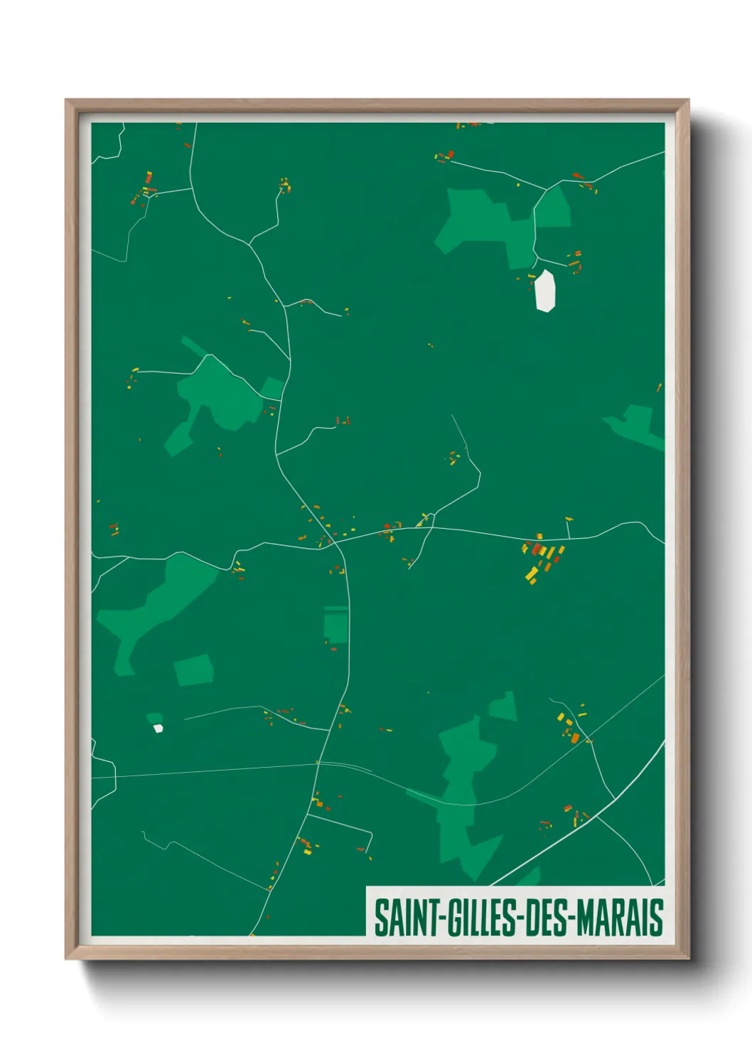 Une affiche de carte sur Saint-Gilles-des-Marais