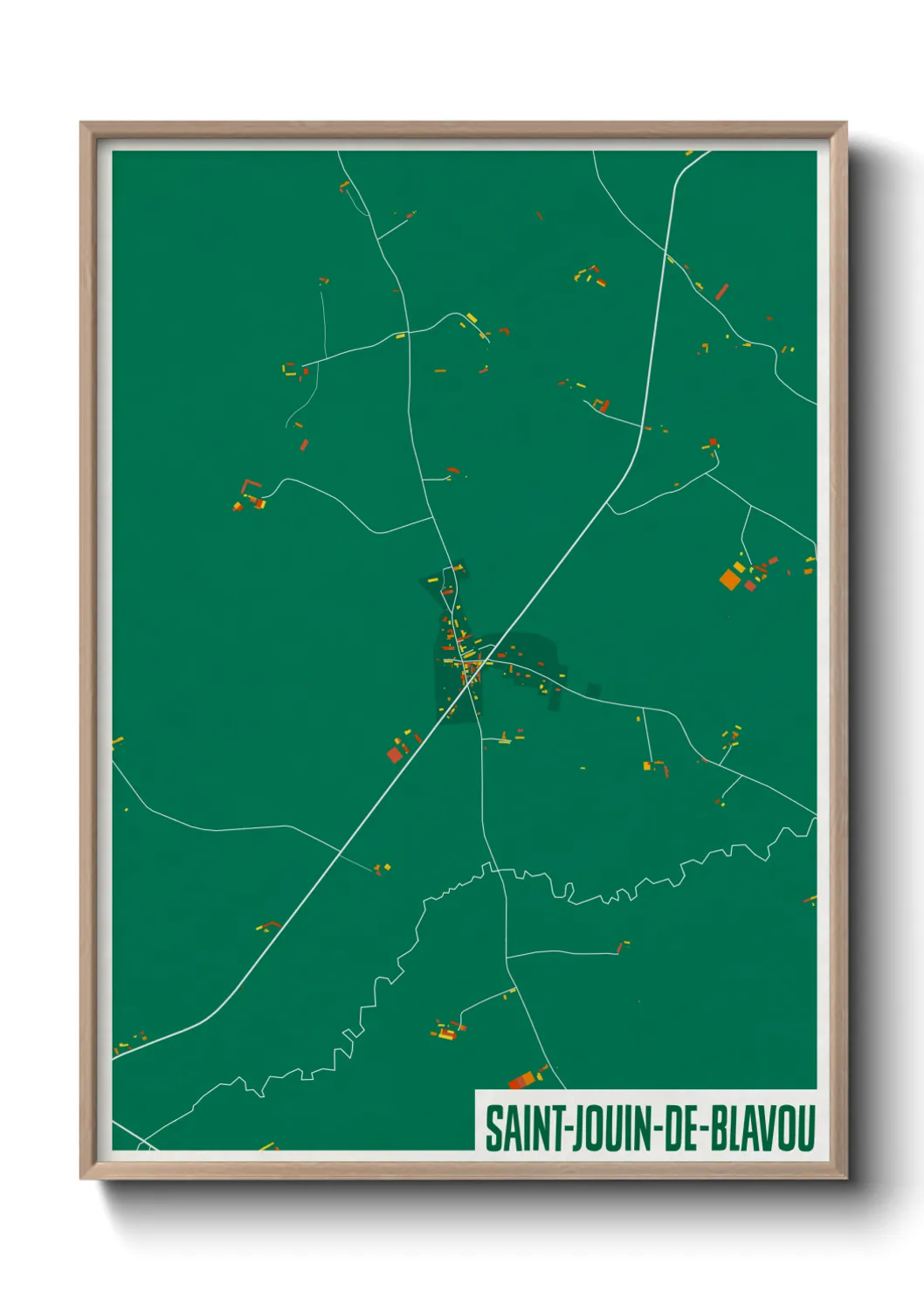 Une affiche de carte sur Saint-Jouin-de-Blavou