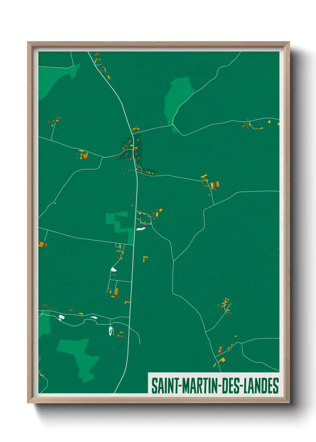 Une affiche de carte sur Saint-Martin-des-Landes