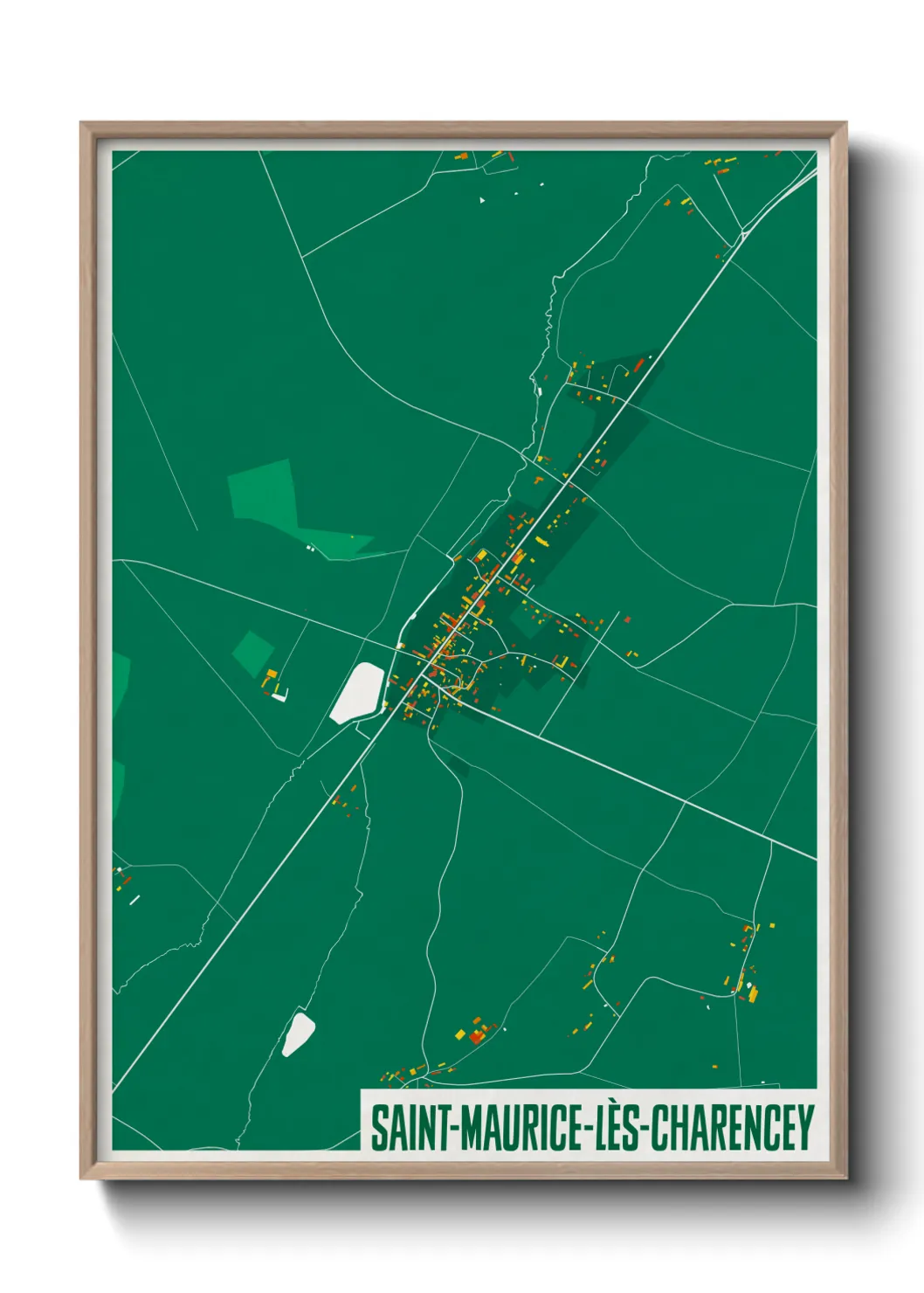 Une affiche de carte sur Saint-Maurice-lès-Charencey